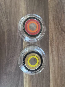 Pierre Cardin Canister Bowl Set of 2 Sasaki Glass Retro Tableware Yellow and Red - Picture 1 of 5