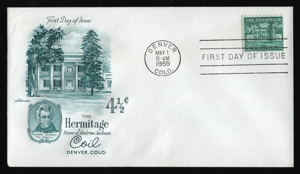 #1059 4 1/2c The Hermitage, Artmaster-Addressed FDC **ANY 5=FREE SHIPPING** - Image 1 of 1