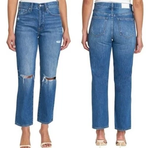 Pistola Charlie High Rise Classic Straight Ankle Jean Size 30 New Distressed - Picture 1 of 13