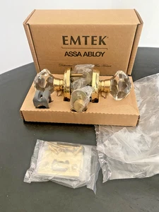 Set passaggio pomello porta cristallo diamantato Emtek corda rosetta ottone lucido 8101 - Foto 1 di 11