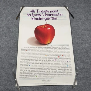 All I Need To Know I Learned Kindergarten Vtg Poster 23x35 Robert Fulghum 1989 - Picture 1 of 12