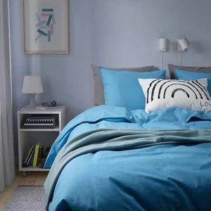 IKEA ÄNGSLILJA duvet cover and 1 pillowcase, 150x200cm / 50x80cm Blue - Picture 1 of 4