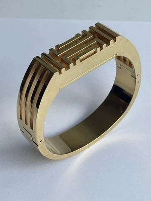Tory Burch Gold Plated Bangle For Fitbit Flex Bracelet Geometric Design 6.5” - Image 1 of 4