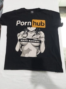 Waifu Material | Anime schwarzes T-Shirt Größe L - Bild 1 von 5