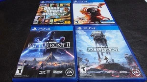 PLAYSTATION 4 PS4 LOT GRAND THEFT AUTO V, STAR WARS SQUADRONS, BATTLEFRONT - Picture 1 of 10