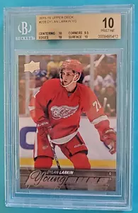 2015-16 Dylan Larkin Upper Deck Young Guns #228 Rookie RC BGS 10 PRISTINE - Bild 1 von 4