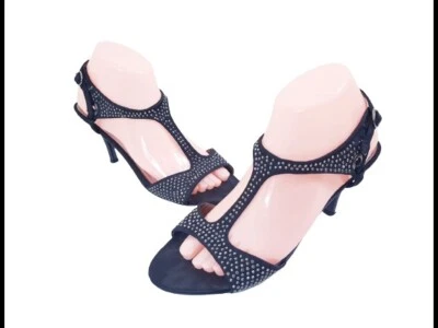 Anne Michelle Womens Ladies Black Open Toe High Heels Shoes Size 6UK/39EUR  - Image 1 of 4