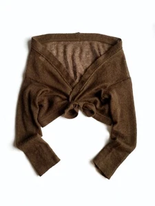 WOMEN'S Marni Mohair Cropped Cardigan In Chocolate Brown IT42 - Picture 1 of 3