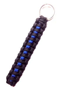 Llavero Paracord Trenzado Línea Azul Delgado Policía - Imagen 1 de 4