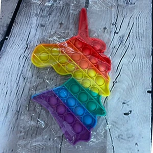 Push Pop Bubble It Sensory Fidget Rainbow Toy Stress Relief Game Silicone - Picture 1 of 1