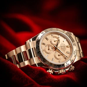 Rolex Daytona 18kt Everose Sundust Gold Diamond Baguette 116505 Box & Papers - Picture 1 of 24