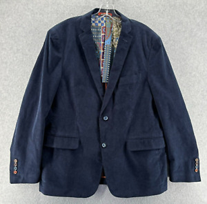 Tallia Blazer Men's Size 44R Blue Corduroy Pinwale Sport Coat Designer Jacket