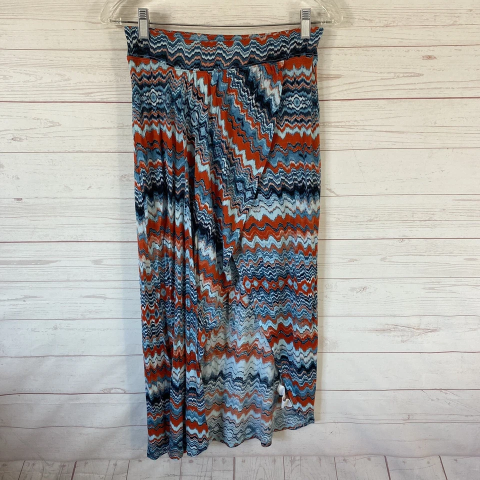 Kensie High Low Mini/Maxi Skirt Small Multicolored Geometric Print Viscose 26x36 - Image 1 of 4