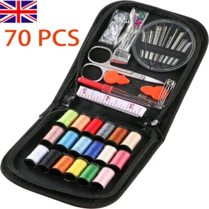 70PCS Portable Sewing Kit Home Travel Case Needles Thread Scissors Set with Box - Picture 1 of 8