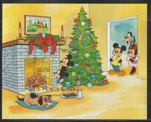SELLOS DE DISNEY ISLAS CAICOS 1983 NAVIDAD SANTA VINIENDO A LA CIUDAD SS MNH-DIS417 - Imagen 1 de 1