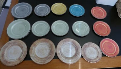 Set of 15 Carlisle Mingle Melamine Salad & Bread Plates Orange Gray Brown Green - Image 1 of 2