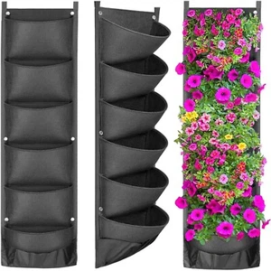 8 Pocket Garden Planter - Wall Hanging Vertical Grow Bag Planting Bags 130x30cm - Picture 1 of 2