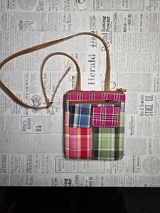 Multi-color Plaid Crossbody Bag With 7 Compartments, Key ring, & ID Holder - Picture 1 of 6