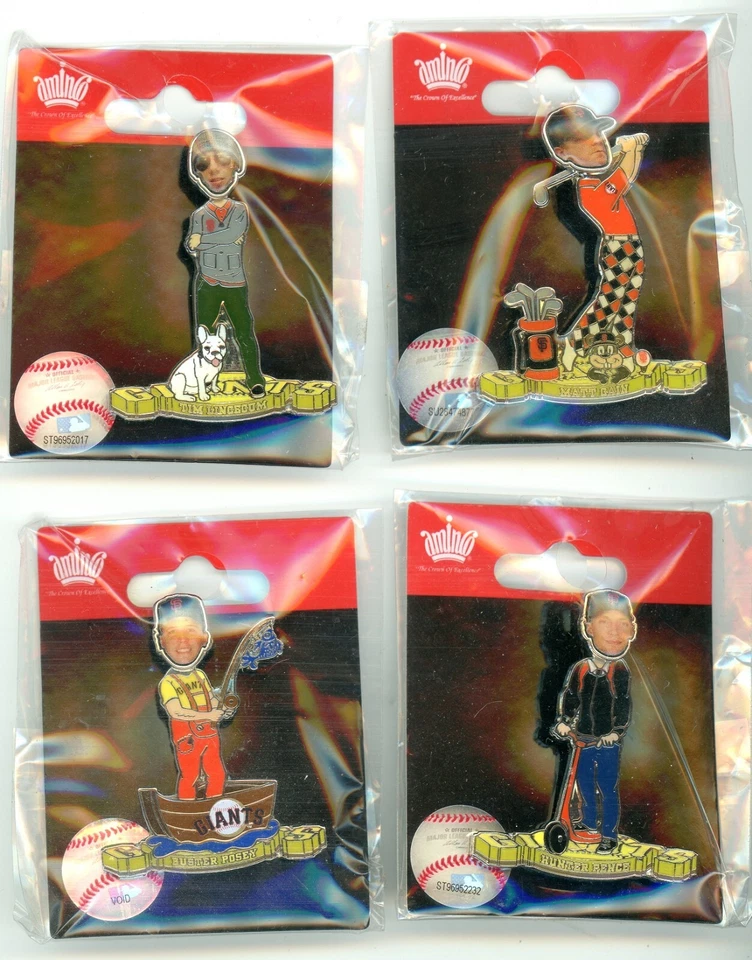 SF Giants Player Bobblehead Pin Choice Posey Pence Lincecum Cain Bobble Head - Image 1 of 1