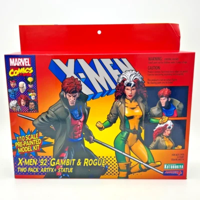 寿屋漫威 X 战警 '92 系列 GAMBIT & ROGUE 2 件装 ARTFX+ 雕像 • 全新 — 第 1/4 张图片
