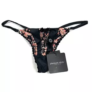 Pleasure State Manhattan String Sz M Black Midnight Print Swarovski Crystal New - Picture 1 of 10