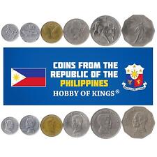 Set 6 Coins Philippines  5 10 25 50 Sentimos 1 2 Peso 1983 - 1994