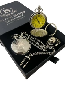 Scottish Fire and Rescue Personalised Pocket Watch and Helmet Keyring Luxury Set - Picture 1 of 4