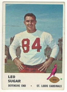 Tarjeta de fútbol americano 1961 Fleer # 28 Leo Sugar St. Louis Cardinals - sin pliegues - ¡mira! - Imagen 1 de 2