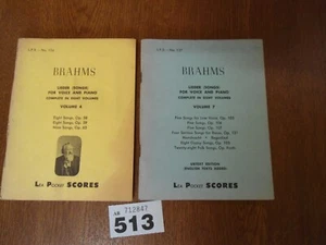 Volumes 4 & 7 of 8 BRAHMS Songs for Voice & Piano - Lea Pocket Scores - Picture 1 of 12