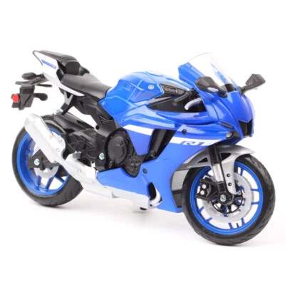 Maisto Escala 1/12 2021 Yamaha YZF-R1 YZF R1 Diecast Moto Modelo Bicicleta Azul Foto 1 de 4