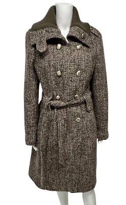 Calvin Klein женщин Тренч двойной груди шерсти смесь подпоясанный размер 14 - Изображение 1 из 4