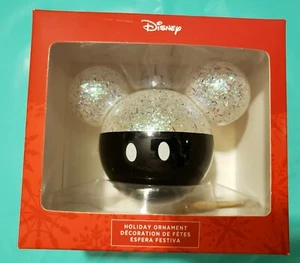 Mickey Mouse Glass Ornament Hallmark Ears Black - Picture 1 of 4