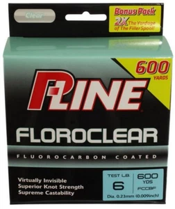 P-Line Florocarbon Coated Fishing Line Clear 600 yds - Picture 1 of 8