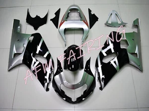 Black Silver ABS Injection Mold Bodywork Fairing Kit for GSXR600/750 2001-2003 - Picture 1 of 7
