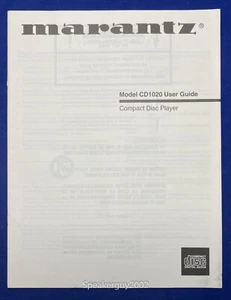 Original Marantz CD1020 CD Player User's Manual - Picture 1 of 1
