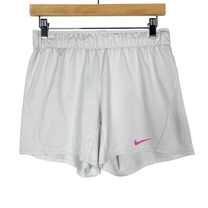 Nike Damen XSmall XS grau lila Dri Fit Trainingsshorts Überrollbund - Bild 1 von 8