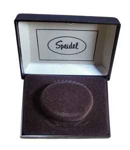 Watch Box Clam Shell Speidel Brown Plastic Hard Case Holder VTG Mid Century B2 - Picture 1 of 7