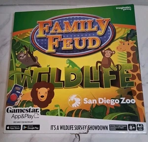 Family Feud Wildlife Edition San Diego Zoo Imagination Gaming New Distressed Box - Picture 1 of 24