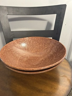 "Cuencos para servir vintage Boltalite melamina imitación burlada madera oscura 12"" EE. UU. #264 X 2" Foto 1 de 4