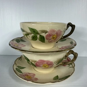 Franciscan Desert Rose Set Of 2 Cups And Saucers Vintage Made In USA EC - Picture 1 of 6
