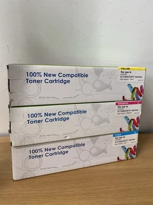 High Capacity Toner Cartridges for Epson C1100/CX11 x 3 - Image 1 of 3