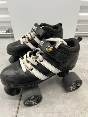 Patines de velocidad Riedell RW Volt Quad Roller Derby negros blancos para hombre talla 5 Foto 1 de 4
