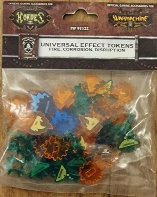 PRIVATEER PRESS Hordes & Warmachine Universal Effect Tokens Token Set Fire Corrosion Disruption
