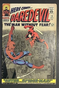 Daredevil #16 1966 Marvel Comics 3.5 VG- KEY 1° ROMITA SPIDERMAN CROSSOVER - Foto 1 di 14