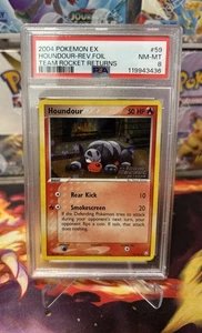 PSA 8 Houndour 2004 EX Team Rocket Returns 59/109 Reverse Holo Pokemon Stamped - Picture 1 of 3