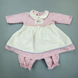 Vtg 80s Sweet Potatoes Girls 12 Mo Flannel Romper Gingham Pink One Piece USA - Picture 1 of 13