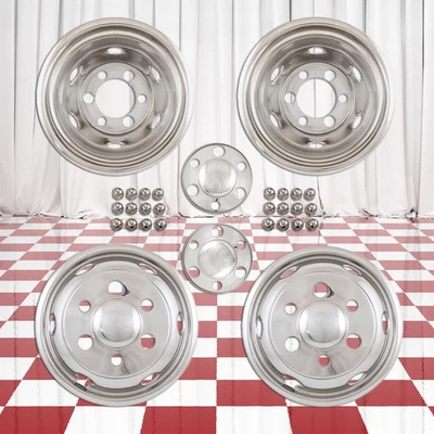 4 шт колесных симуляторов с болтовым креплением из нержавеющей стали 19,5 дюйма подходят для Isuzu FRR 1999-2016 годов выпуска - Изображение 1 из 2