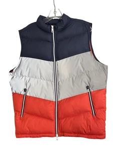 Peter Millar Crown Apres Ski Full Zip Puffer Down Vest Reflective Large Men - Picture 1 of 17