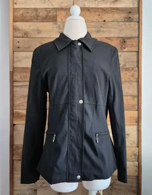 Chaqueta De Colección Nordstrom Classiques Entier Cremallera Para Mujer M Negra Hasta la Cadera Minimalista Foto 1 de 4