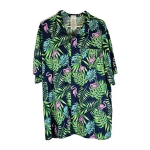 IML Flamingo Print Short Sleeve Button-Down Shirt XXL – Fun Tropical Party Style - Picture 1 of 7